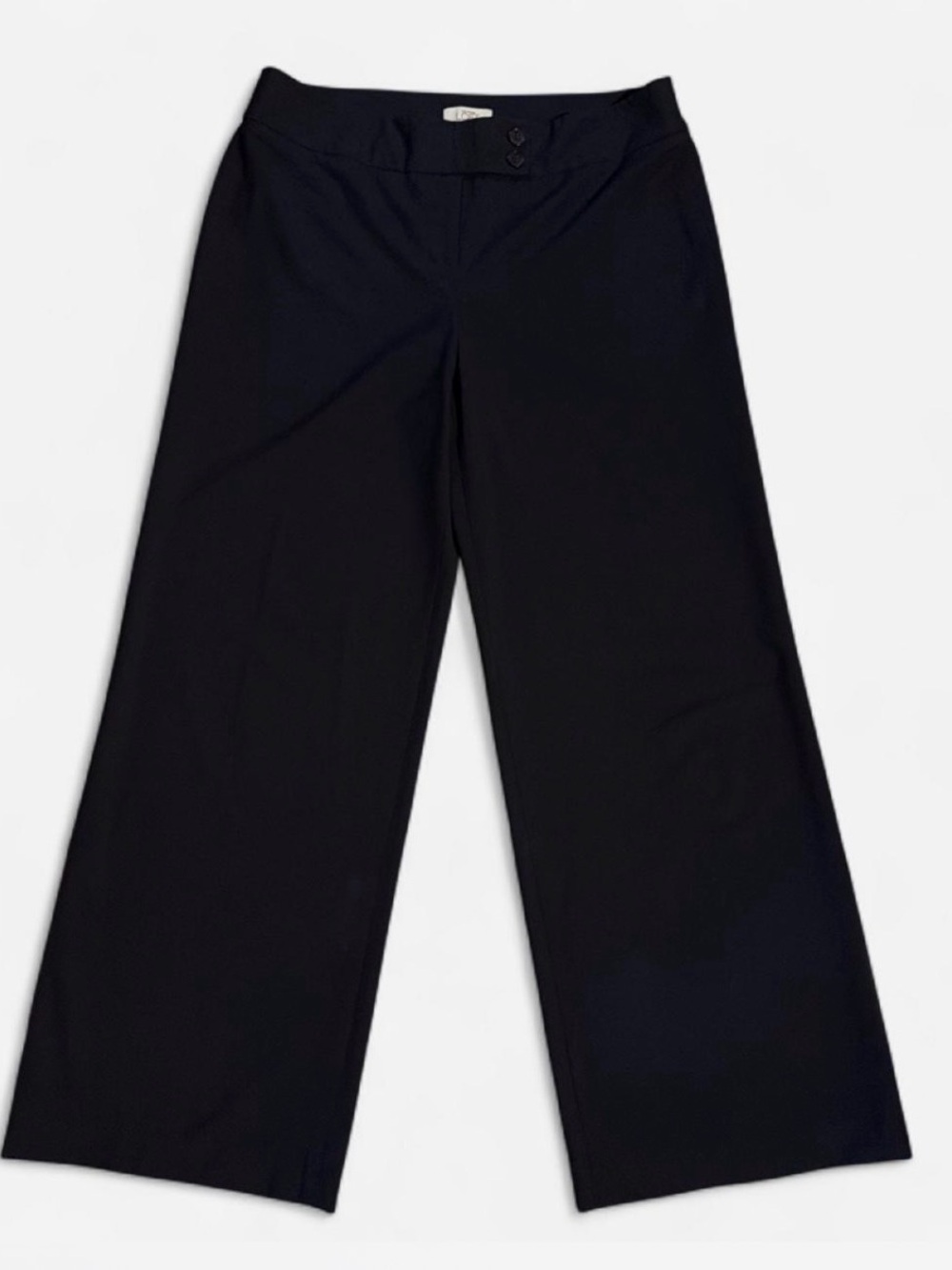 Ann Taylor Black Wide-Leg Pants with Button Waist